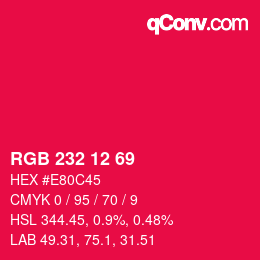 Color code: RGB 232 12 69 | qconv.com