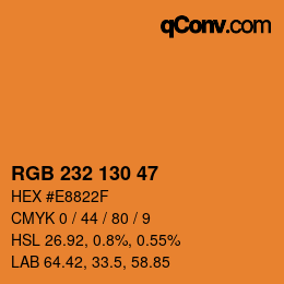 カラーコード: RGB 232 130 47 | qconv.com