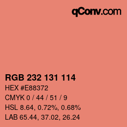 Color code: RGB 232 131 114 | qconv.com
