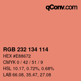 Color code: RGB 232 134 114 | qconv.com