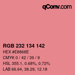 Color code: RGB 232 134 142 | qconv.com