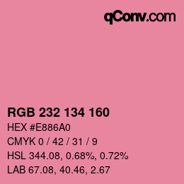 Color code: RGB 232 134 160 | qconv.com