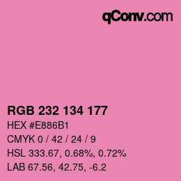Color code: RGB 232 134 177 | qconv.com