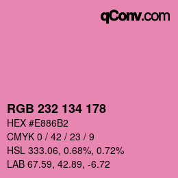 Color code: RGB 232 134 178 | qconv.com