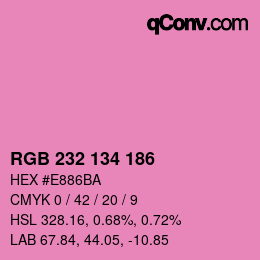 Color code: RGB 232 134 186 | qconv.com