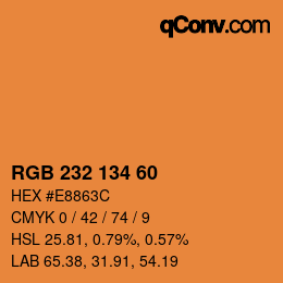 カラーコード: RGB 232 134 60 | qconv.com