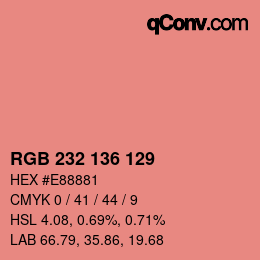 Code couleur: RGB 232 136 129 | qconv.com