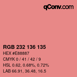 Color code: RGB 232 136 135 | qconv.com