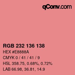Farbcode: RGB 232 136 138 | qconv.com