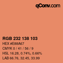 Color code: RGB 232 138 103 | qconv.com