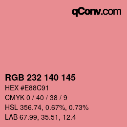 Color code: RGB 232 140 145 | qconv.com