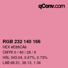 Farbcode: RGB 232 140 166 | qconv.com