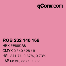Farbcode: RGB 232 140 168 | qconv.com