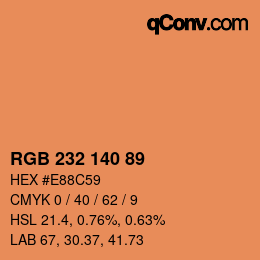 カラーコード: RGB 232 140 89 | qconv.com