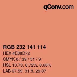 Color code: RGB 232 141 114 | qconv.com