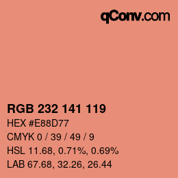 カラーコード: RGB 232 141 119 | qconv.com