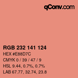 Color code: RGB 232 141 124 | qconv.com