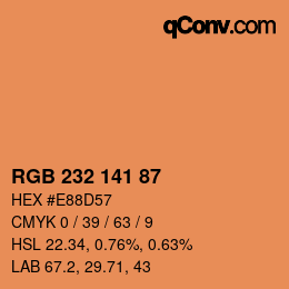 Color code: RGB 232 141 87 | qconv.com