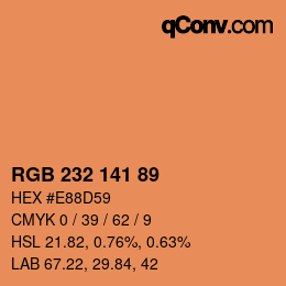 Color code: RGB 232 141 89 | qconv.com