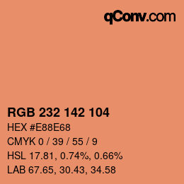 Farbcode: RGB 232 142 104 | qconv.com