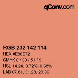 Farbcode: RGB 232 142 114 | qconv.com