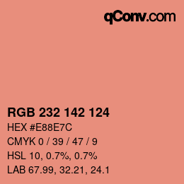 Color code: RGB 232 142 124 | qconv.com