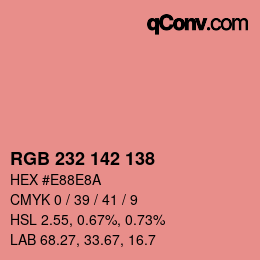 Farbcode: RGB 232 142 138 | qconv.com