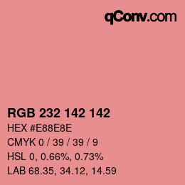 Color code: RGB 232 142 142 | qconv.com