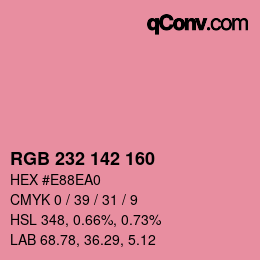 Color code: RGB 232 142 160 | qconv.com