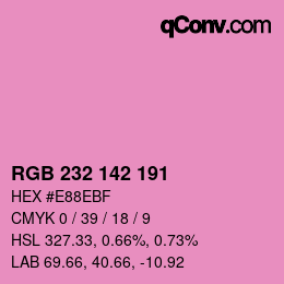 Color code: RGB 232 142 191 | qconv.com