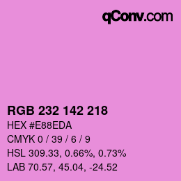 Farbcode: RGB 232 142 218 | qconv.com