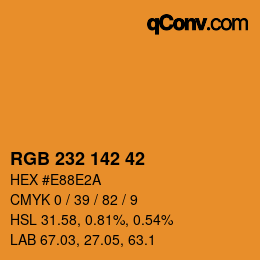 Color code: RGB 232 142 42 | qconv.com