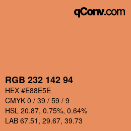 Color code: RGB 232 142 94 | qconv.com