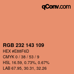 Color code: RGB 232 143 109 | qconv.com