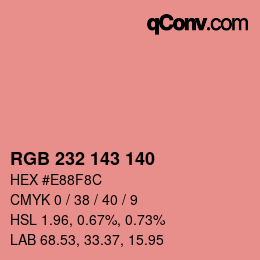 Color code: RGB 232 143 140 | qconv.com