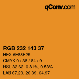 カラーコード: RGB 232 143 37 | qconv.com