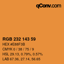 颜色代码: RGB 232 143 59 | qconv.com