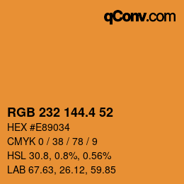 カラーコード: RGB 232 144.4 52 | qconv.com