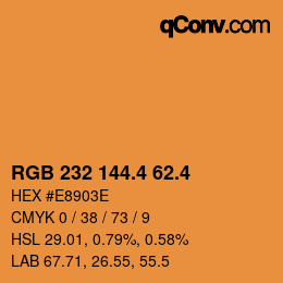 カラーコード: RGB 232 144.4 62.4 | qconv.com