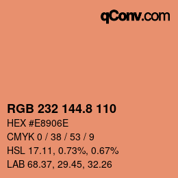 カラーコード: RGB 232 144.8 110 | qconv.com