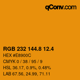 カラーコード: RGB 232 144.8 12.4 | qconv.com