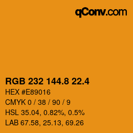 カラーコード: RGB 232 144.8 22.4 | qconv.com