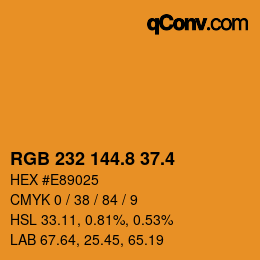 カラーコード: RGB 232 144.8 37.4 | qconv.com