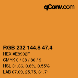カラーコード: RGB 232 144.8 47.4 | qconv.com