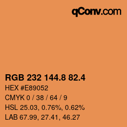 カラーコード: RGB 232 144.8 82.4 | qconv.com