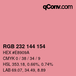 Color code: RGB 232 144 154 | qconv.com
