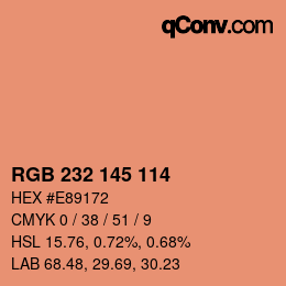 Color code: RGB 232 145 114 | qconv.com