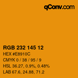Color code: RGB 232 145 12 | qconv.com
