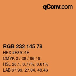 Color code: RGB 232 145 78 | qconv.com