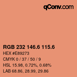カラーコード: RGB 232 146.6 115.6 | qconv.com
